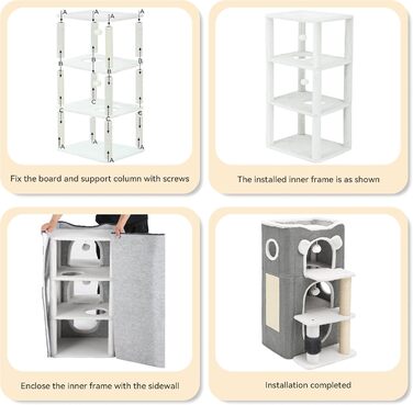 Будинок для котів YITAHOME: сучасний комплекс з тунелем, когтеточкою та ігровим майданчиком (сірий)