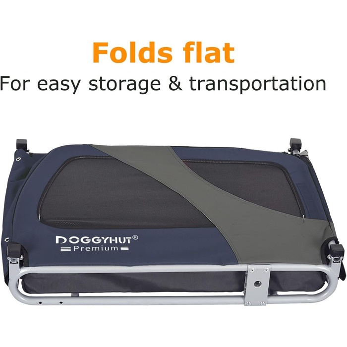 DOGGYHUT® Преміум великий велопричіп для собак об'ємом 270 літрів, синій