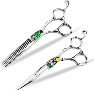 Набір ножиць для грумінгу собак 6 дюймів: прямі та розріджуючі ножиці для професійного догляду за шерстю.
