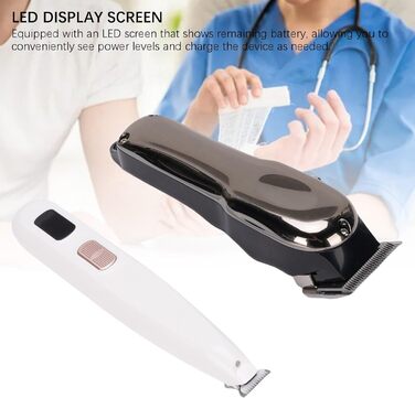 Набір для стрижки шерсті домашніх тварин 2-в-1 Fyearfly для котів та собак, безшумна машинка з LED-дисплеєм та 4 гребінцями