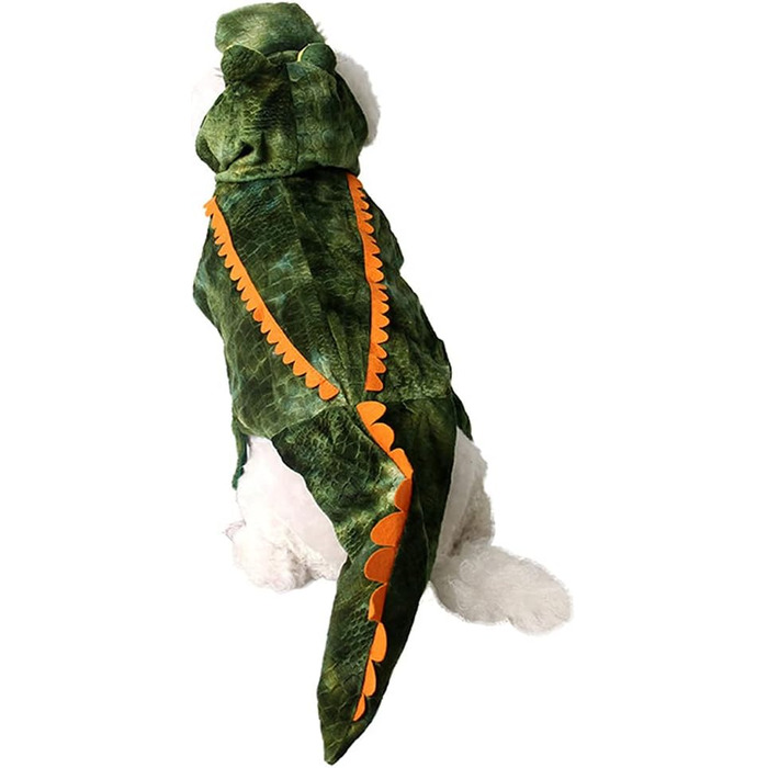 Костюм крокодила для собак - Веселий карнавальний костюм для собак різних розмірів, ідеальний для Хелловіну та косплею. Розмір L: обхват шиї 33-43 см, обхват грудей 51-64 см, довжина 36 см