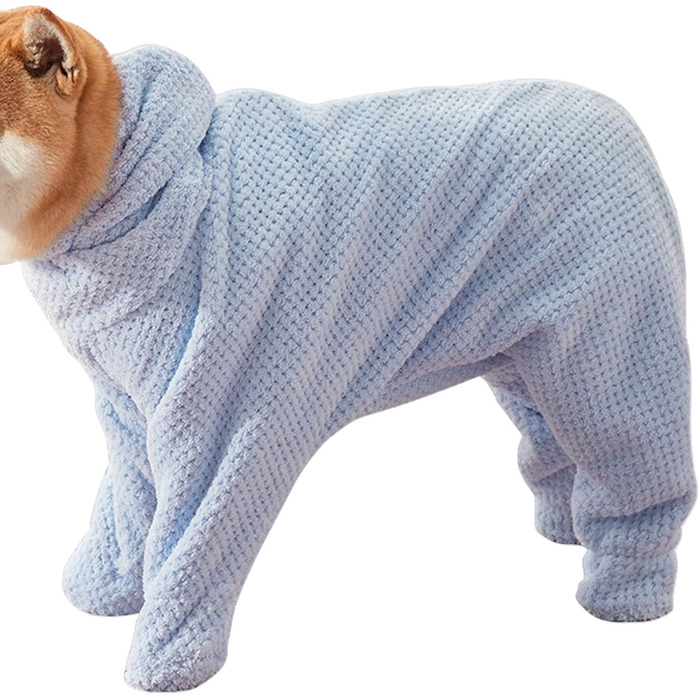 М'який та затишний халат для собак, аксесуари для душу для маленьких собак, швидковисихаючий рушник блакитний XL