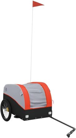 Причіп для велосипеда, вантажний, 30 кг, чорно-помаранчевий, для покупок, подорожей, велосипедних турів, легко встановлюється