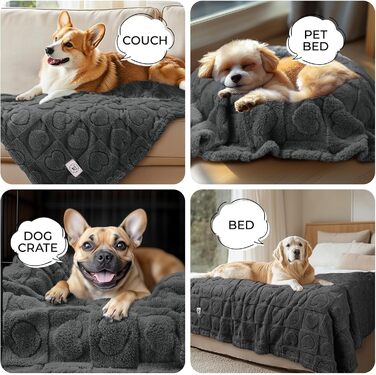 Килимок для собак та котів Luciphia, сірий, 100 x 145 см, прання допустиме