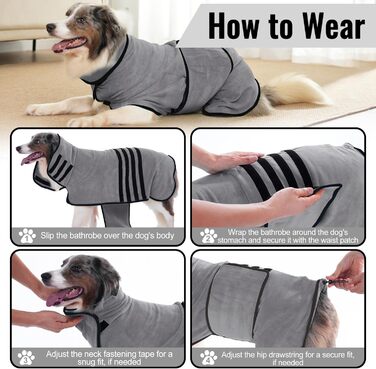 Рушник для собак HezzLuv: ультрапоглинаючий, з мікрофібри, для швидкого висушування, сірий