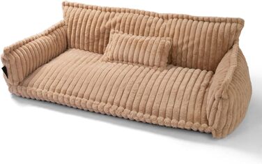 Диванчик для домашніх тварин Noviclass® Chaffar: ортопедичний диван для котів та собак, сучасний стиль, матеріал - Cord, розміри (Верблюжий, XXL (140см))