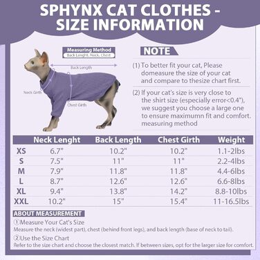 Тепла жилетка для безшерстних котів з високим коміром, фіолетового кольору (L)