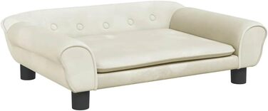 Крісло-ліжко для собак, м'яке ліжко для тварин, диванчик для маленьких собак та котів, ліжко для домашніх тварин, велюр (70 x 48 x 22 см, кремовий)