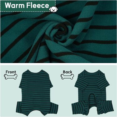 Піжама для собак LETSQK, теплий термокостюм для собак, флісовий халат, еластичний, для прання в машині, крій 