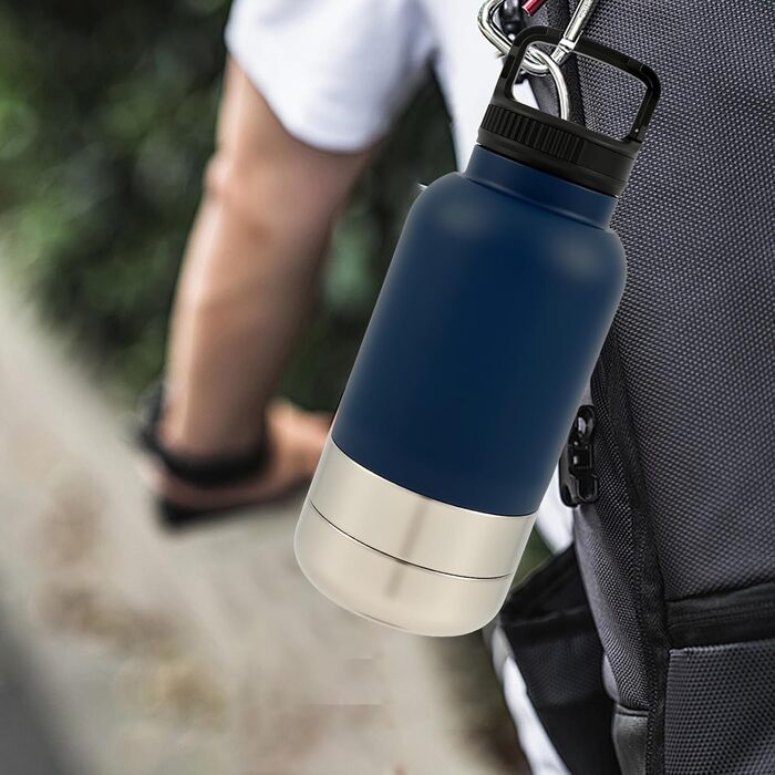 Вода для собак 3 в 1: пляшка, миска, ізоляція. 900 мл, нержавіюча сталь, BPA-Free. Ідеально для прогулянок та подорожей