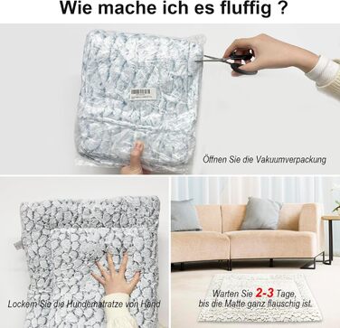 Крісло-ліжко для собак середніх порід 75x50 см з м'яким ворсом та антиковзною основою, сірого кольору, в мармуровому стилі