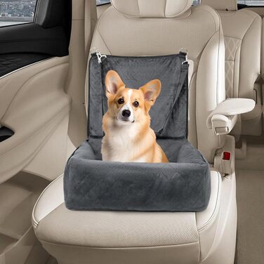 Автокрісло для цуценят та собак | Складане автоліжко | Зручне та безпечне перевезення тварин | Сіре