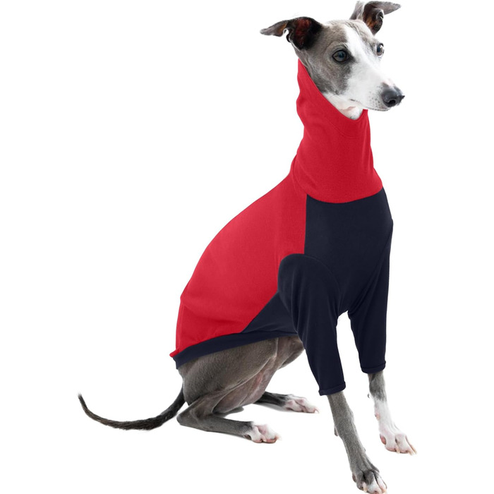 Теплий зимовий пуловер для грейхаундів та інших породистих собак, флісова куртка, піжама, жилет, червоний (L)