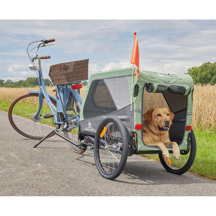 Причеп для собак Cruvado Knuffelwuff: фальш, легкий, стабільний, до 45 кг, з безпековою лінією та від комарами