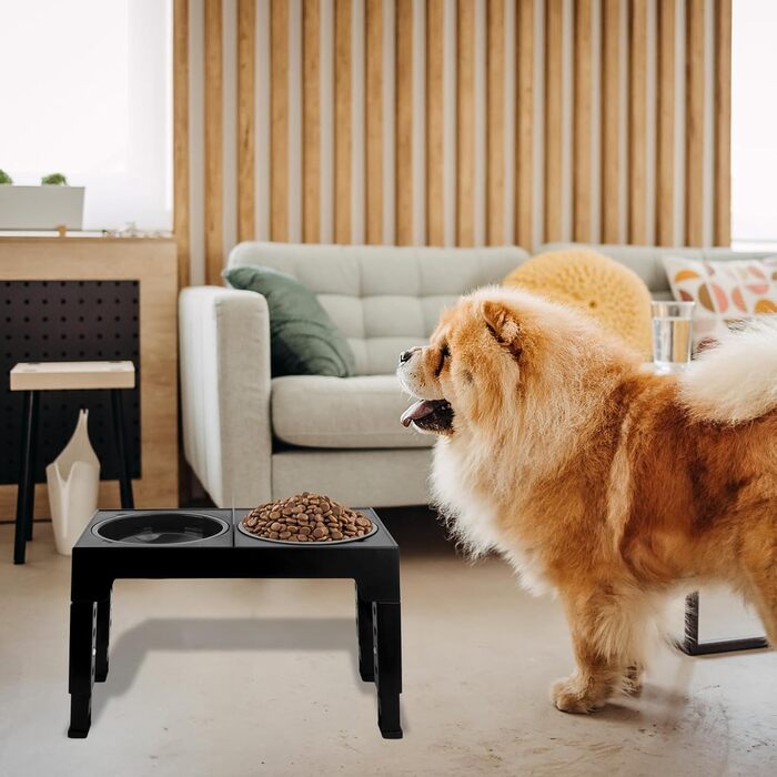 Підставка для миски для собак Focenat, 2-в-1 з захистом від протікання, повільне годування, 5 рівнів регулювання висоти, для собак великих, середніх та маленьких порід