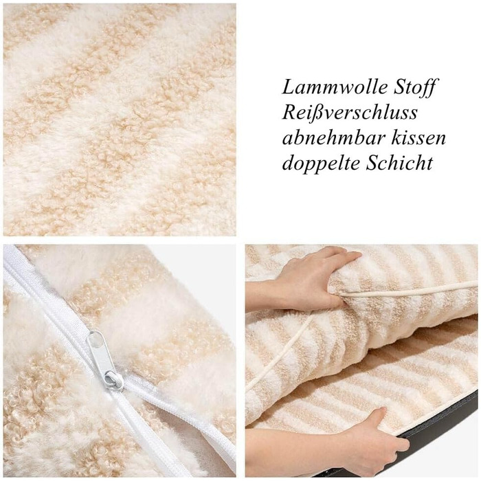 Крісло-лежанка для собак, лежанка для тварин, м'яке ліжко для собак, крісло-диванчик для собак (XL, 100x65x40 см, бежево-смугасте)