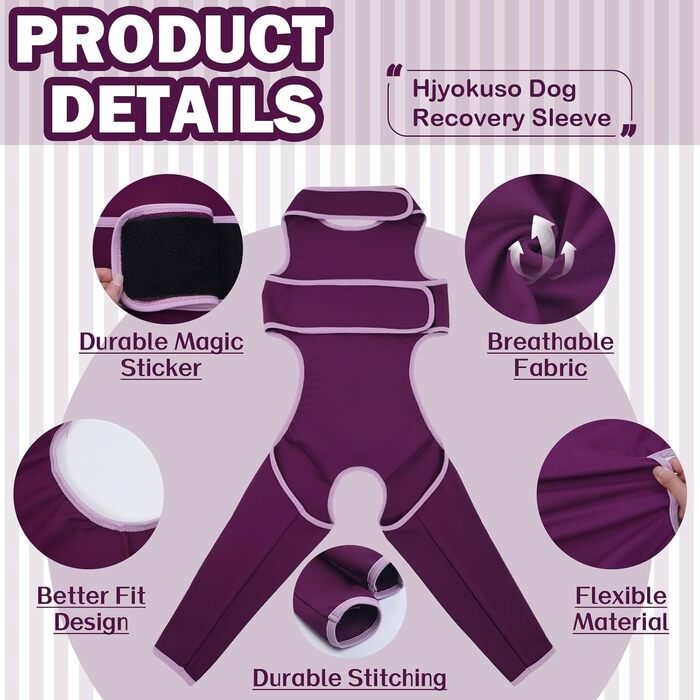 Комбінезон для собак після операції на ногах, захист від витікання, запобігає інфекціям, розмір XL, фіолетовий