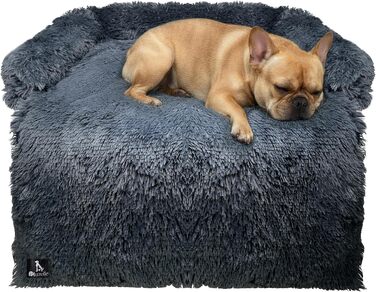 Захисний лежак для собак на диван, плюшевий коврик для собак, водонепроникний, знімний чохол, ковдра-захист для дивану, колір: темно-сірий, розмір M (102x85x12 см)