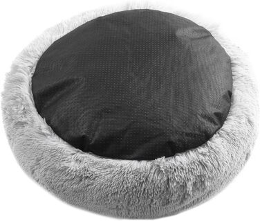 Кругле лежанка для собак та котів Juicy Couture Devon, штучне хутро, велика, Taupe (сіра), 61x61x20 см