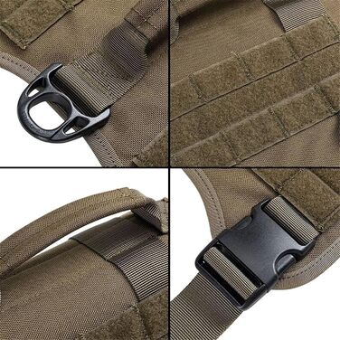 Тактична шлея для собак EXCELLENT ELITE SPANKER Ranger Green L, регульована, з ручкою, військова, для малих, середніх і великих собак