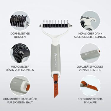 Підшерсткова щітка Cookie для собак, котів та коней | Для короткої та середньої шерсті | Видаляє підшерсток та запобігає утворенню ковтунів