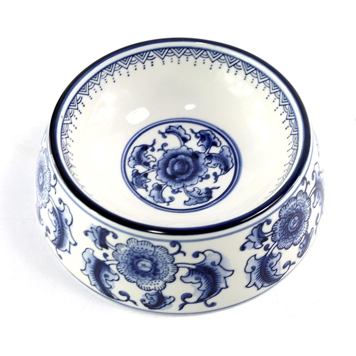 Набір мисок для корму та води для собак та котів SYNWISH, 14,7 x 18,3 x 6,1 см, блакитний та білий