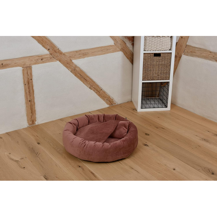 Килимок для собак Luxus Denver | гігієнічний, миється | розмір M (для маленьких та середніх собак) | затишна печеринка з пакетиками для збору відходів | діаметр 68 см (Ø 90 см, Рожевий)