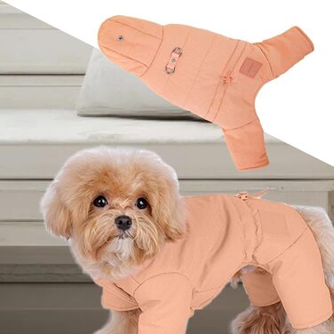 Зимовий одяг для собак: тепла куртка-худі для маленьких собак, XL, помаранчевого кольору