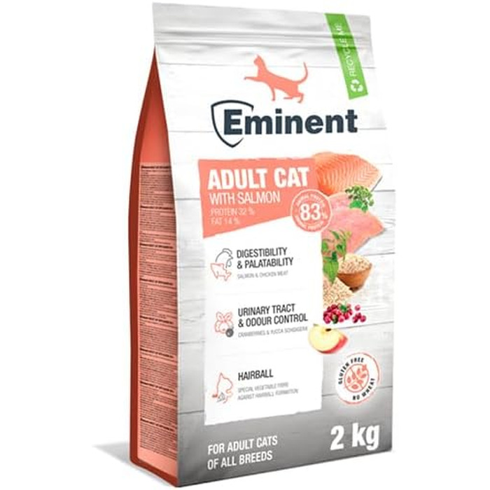 Сухий корм для дорослих котів Eminent Adult Cat з лососем, беззерновий, преміум-класу, 2 кг