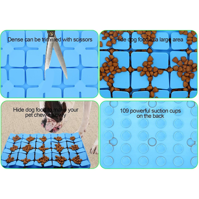 Килимок для собак Katzenschlamm з силікону з присосками, лінза для собак, зменшує нудьгу, для ласощів та корму, фіолетовий (синій)