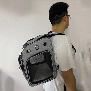 Транспортна переноска для котів та собак PJDDP, рюкзак для тварин з сітчастими вікнами, дихаюча та легка сумка для маленьких собак та котів, переноска для тварин, портативна та складана, хакі