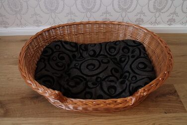 Ліжко для собак Marcus з входом з лози та подушкою, корзина для собак, ліжко для котів, корзинка для собак