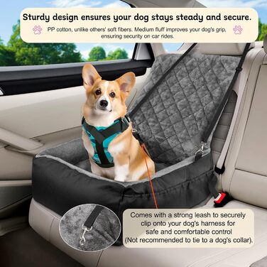 Автокрісло для собак SIVEIS – зручне ліжко з кишенею, чорне