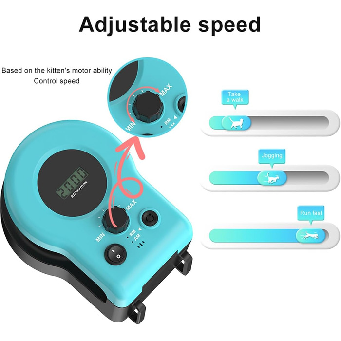 Іграшка для котів AOKUY: автоматичне бігове колесо, дистанційне керування, симуляція полювання, регульована швидкість