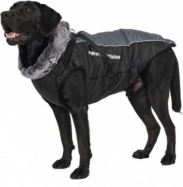 Водонепроникний зимовий одяг для собак, тепла куртка-жилет для собак, захист живота, одяг для домашніх тварин з блискавкою, відображаючий та вітронепроникний, для середніх та великих собак, розмір 2XL-6XL (6XL)