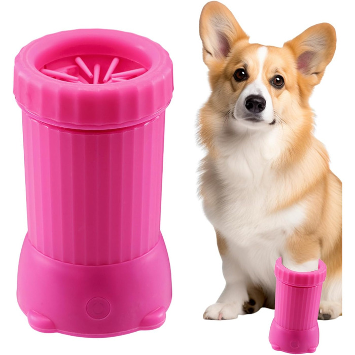 Автоматичний мийник лап для собак та котів, USB, для подорожей та прогулянок, рожевий