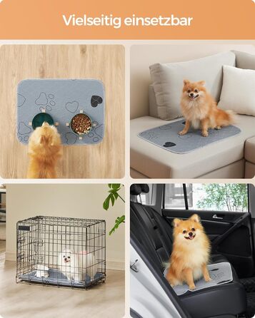 Підстилка для собак Feandrea, 2 шт., XXXL, 183 x 183 см, сіра, витривала, не слизька, супер вбираюча, для собак