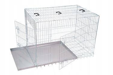 Вольєр-клітка для собак з гігієнічним дном, оцинкована, міцна, 91x57x65 см