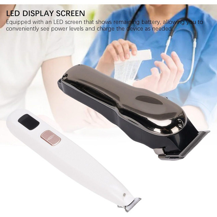 Набір для стрижки шерсті домашніх тварин 2-в-1 Fyearfly для котів та собак, безшумна машинка з LED-дисплеєм та 4 гребінцями