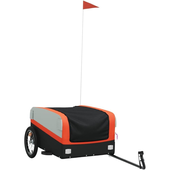 Причіп для собак, вантажний причіп для велосипеда, чорний та помаранчевий, 45 кг, для перевезення тварин, покупок, подорожей, легко встановлюється