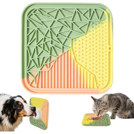 Силіконовий килимок для лизання собак та котів з присосками, багатокольоровий, для цуценят, уповільнює годування, знімає тривогу під час купання та тренувань