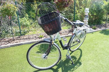 Корзина для велосипеда для собак, ручка - лоза, чорна, з металевою сіткою, з подушкою, різні розміри, XL без подушки