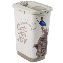 Контейнер для корму котів Rotho MyPet Cody 25л з кришкою та дозатором, пластик BPA-free, антрацит/білий