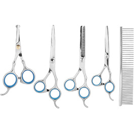 Набір професійних ножиць для грумінгу собак, 6 шт. з нержавіючої сталі, набір для стрижки та вирівнювання шерсті з сумкою