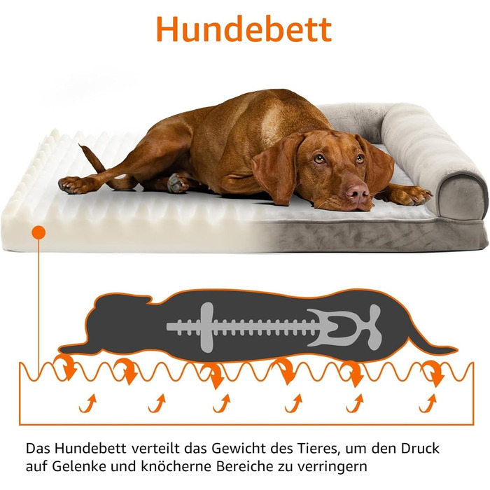 Софа-ліжко для собак Amazon Basics XL U-подібної форми, 112 x 89 x 20 см, бежева