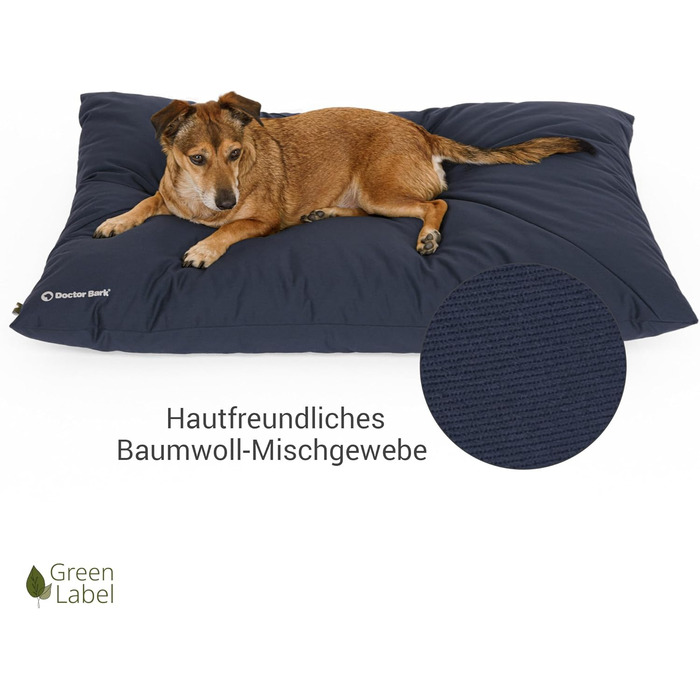 М'яке ліжко для собак великих порід Doctor Bark GreenLabel: зелена, XL, легко миється