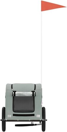 Фahrраd-причіп для собак сірий Oxford-тканина та залізо 124x53x53 см Причіп для домашніх тварин Причіп для собак Причіп для собак для собак та інших домашніх тварин