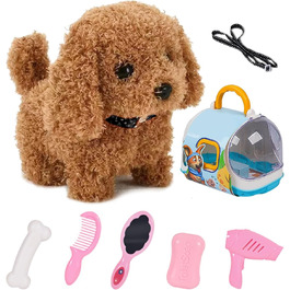 Інтерактивна іграшка-кіт для дітей: реалістичний плюшевий кіт, що ходить та муркоче, білий, для дівчаток 3-7 років