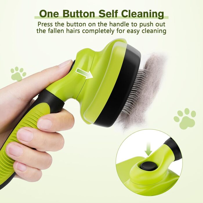 Щітка для собак з довгим волоссям Pecute, щітка для котів, щітка для домашніх тварин, самоочисна висмикувана щітка, класична модель L