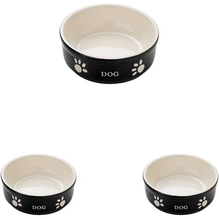 Керамічна миска для собак Nobby PATA, кремовий колір, Ø18 x 7 см, 1,10 л, упаковка з 3 шт.